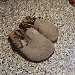 Kids Brown Suede Buckle Shoes